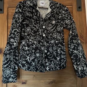 - Moschino Jean Jacket - made in Italy  black and white size 8 USA size 42